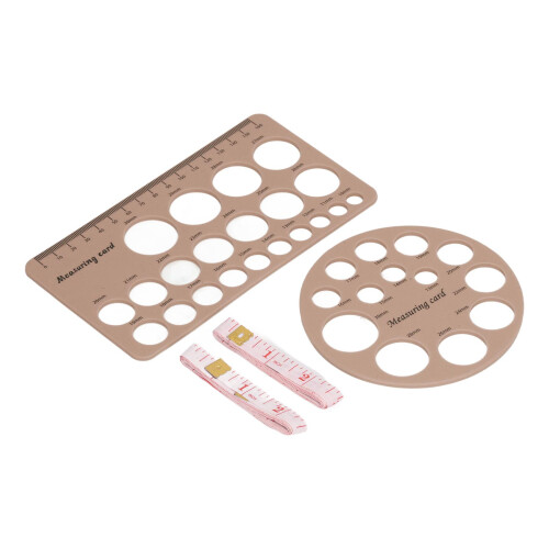 Silikon Brustflansch Lineal Brustwarzen Sizer Set Rund & Rechteck Hellbraun 2