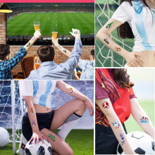 10 Stück Wasserdichte Fußball Temporär-Tattoos für Kinder, 12x6,8 cm