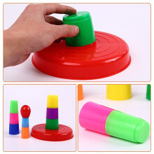 Buntes Außenzielwurf-Spielset für Kinder, Stapelbecher-Spielzeugset, umweltfreundliches PP-Material