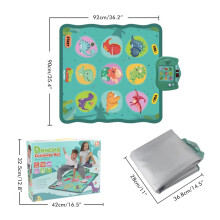 Cartoon Dinosaur Dance Mat with LED Lights, 92x90cm, Kids Interactive Toy