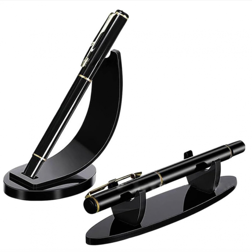 Pack Of 2 Acrylic Pen Holders, Fountain Pen Display Stand For Ballpoint Pens (Black) 9408048938636
