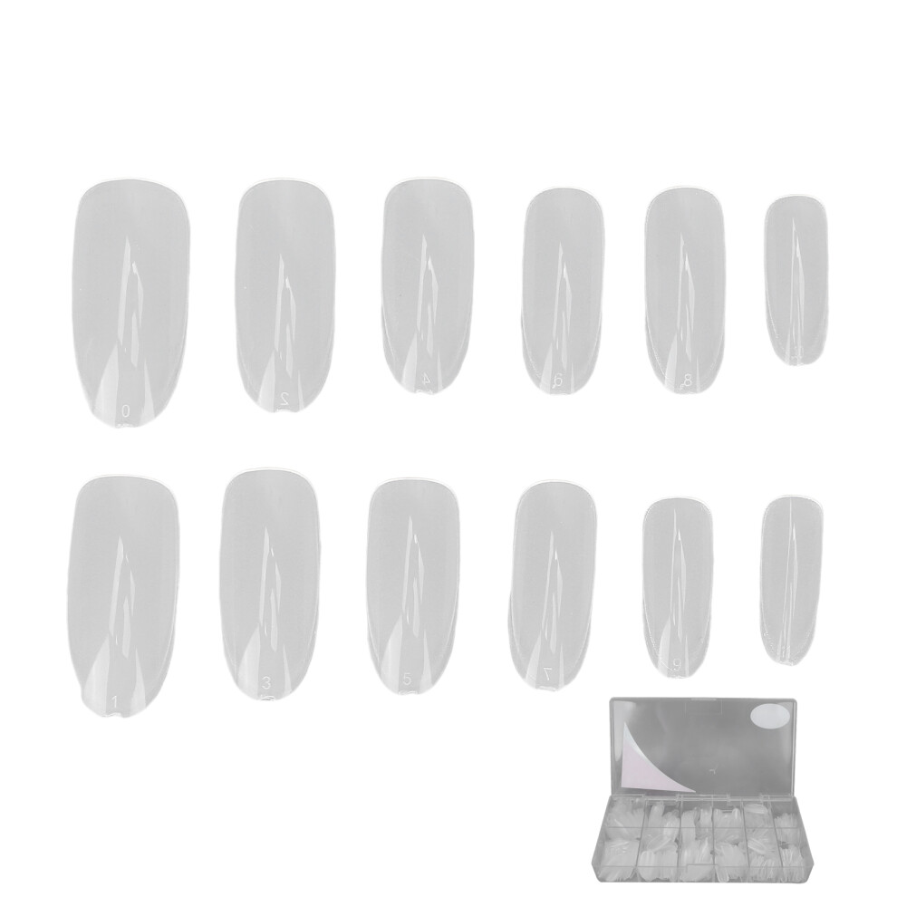 504pcs Extra Long Frosted Oval False Nail Tips Transparent Thin Cover