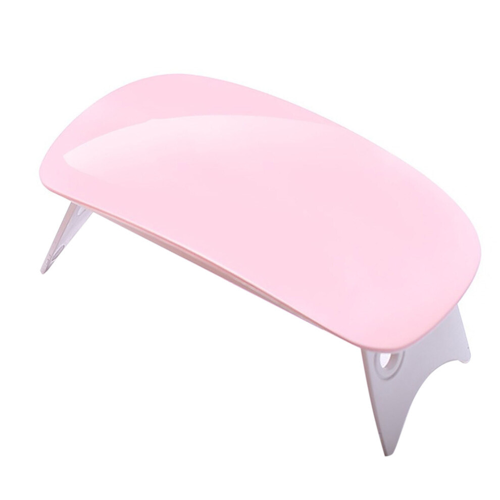 Pink/Light 6W Foldable Uv Led Nail Dryer Gel Polish Curing With 6 Chips