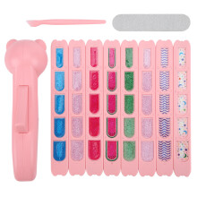 Kinder-Nagelset zum Aufkleben, 144 Stück, vorgeklebte künstliche Nägel, vollständige Abdeckung, Glitzer, buntes Meerjungfrauen-Motiv, kurze