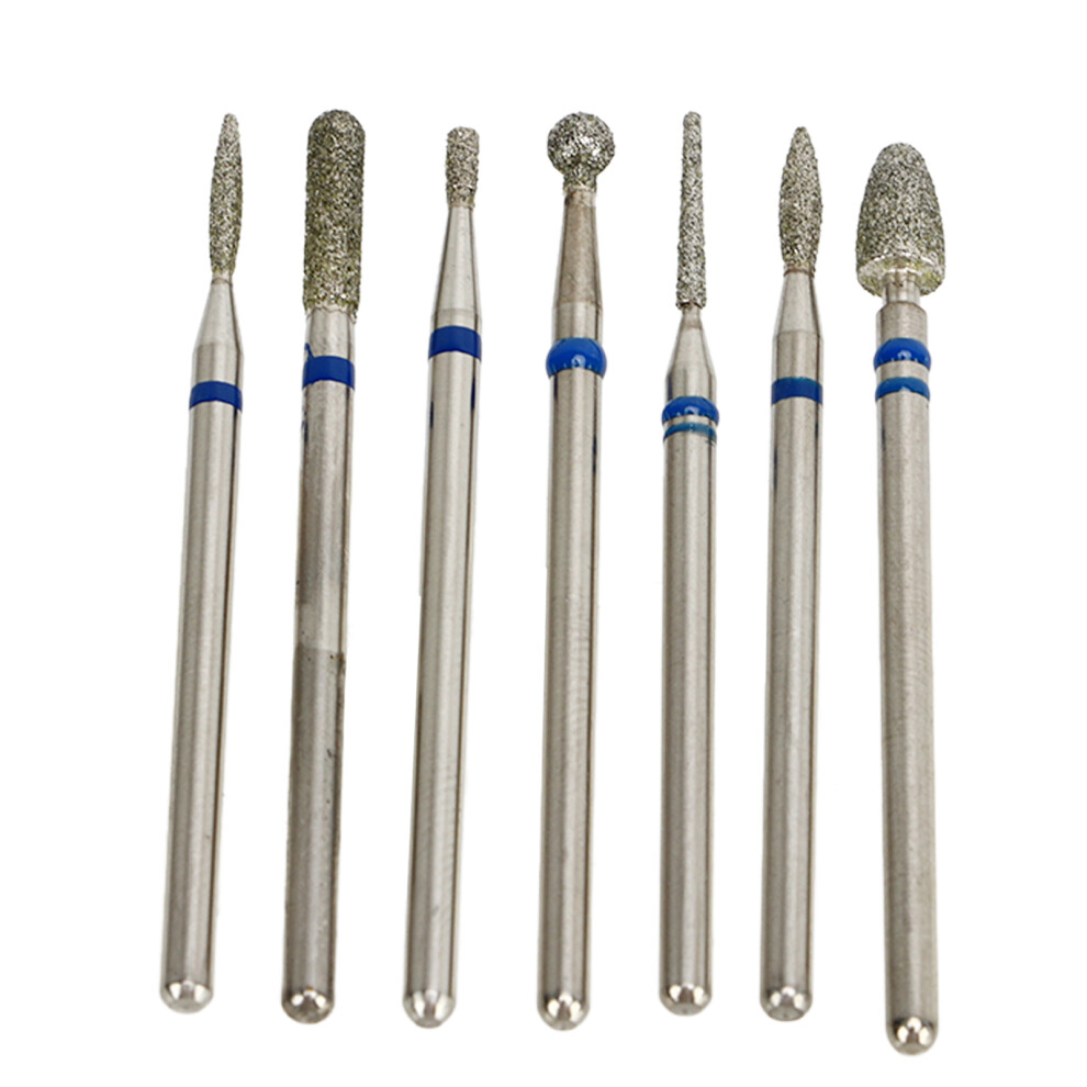 7pcs Nail Emery Drill Bits Stainless Steel Replacement Heads for Electric Grinder