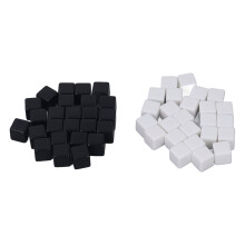 50 pezzi dadi quadrati in plastica liscia per scrivere, per giochi da tavolo, 1,6 cm, metà nero/bianco