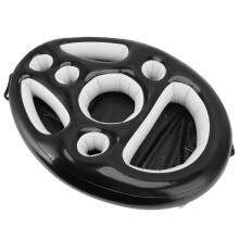 Inflatable Pool Tray Black 70x50cm Floating Drink Holder for Parties