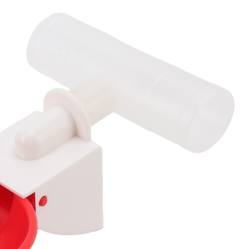 10 piezas de bebederos automáticos para pollos de PP rojo con rosca G3/4 2
