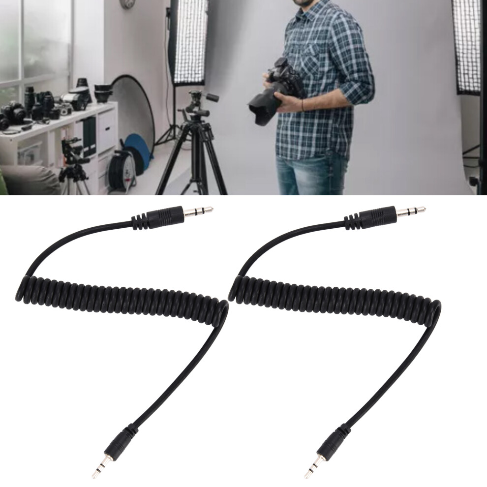 Eos 70D Sync Cable With Quick Response 3.5Mm To Male Coiled Design 9371376654632