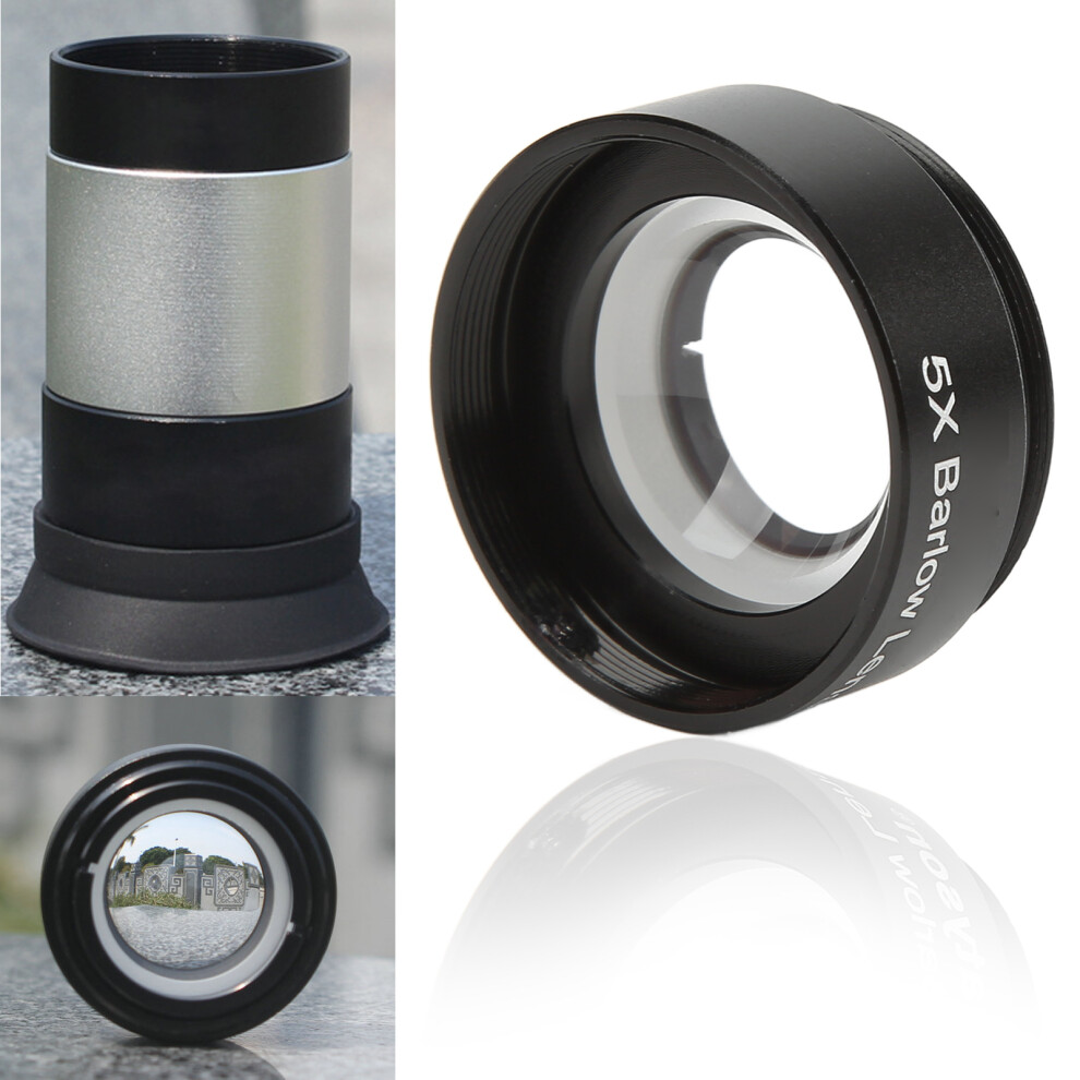 5X Aluminium Alloy Barlow Lens M28.6 For 1.25In Eyepiece Telescopes 8221375590817