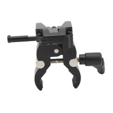 V Lock Battery Adapter with Aluminum Crab Clamp Fits Tripod & Light Stand Rods