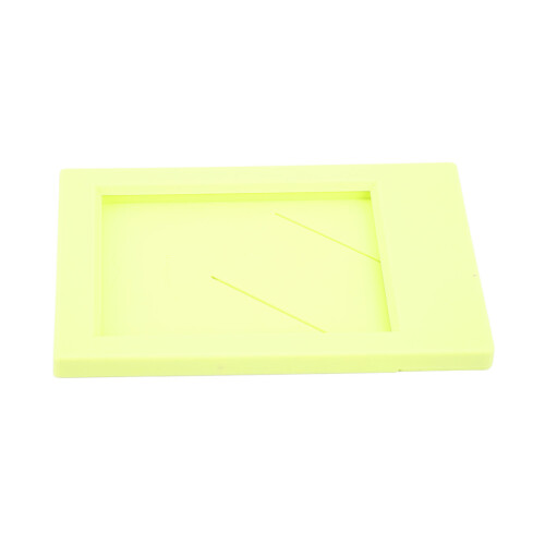 Rectangular Yellow Plastic Photo Frame for Instax Mini 3in Photos on Desktop