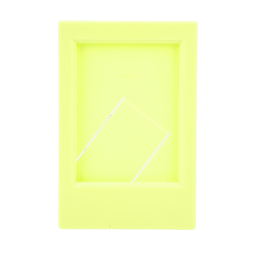 Rectangular Yellow Plastic Photo Frame for Instax Mini 3in Photos on Desktop 1