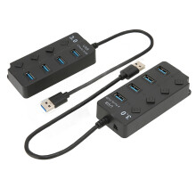 USB 3.0 Hub 4 Anschlüsse, 5 Gbps, Plug & Play, kompatibel mit Win & Mac