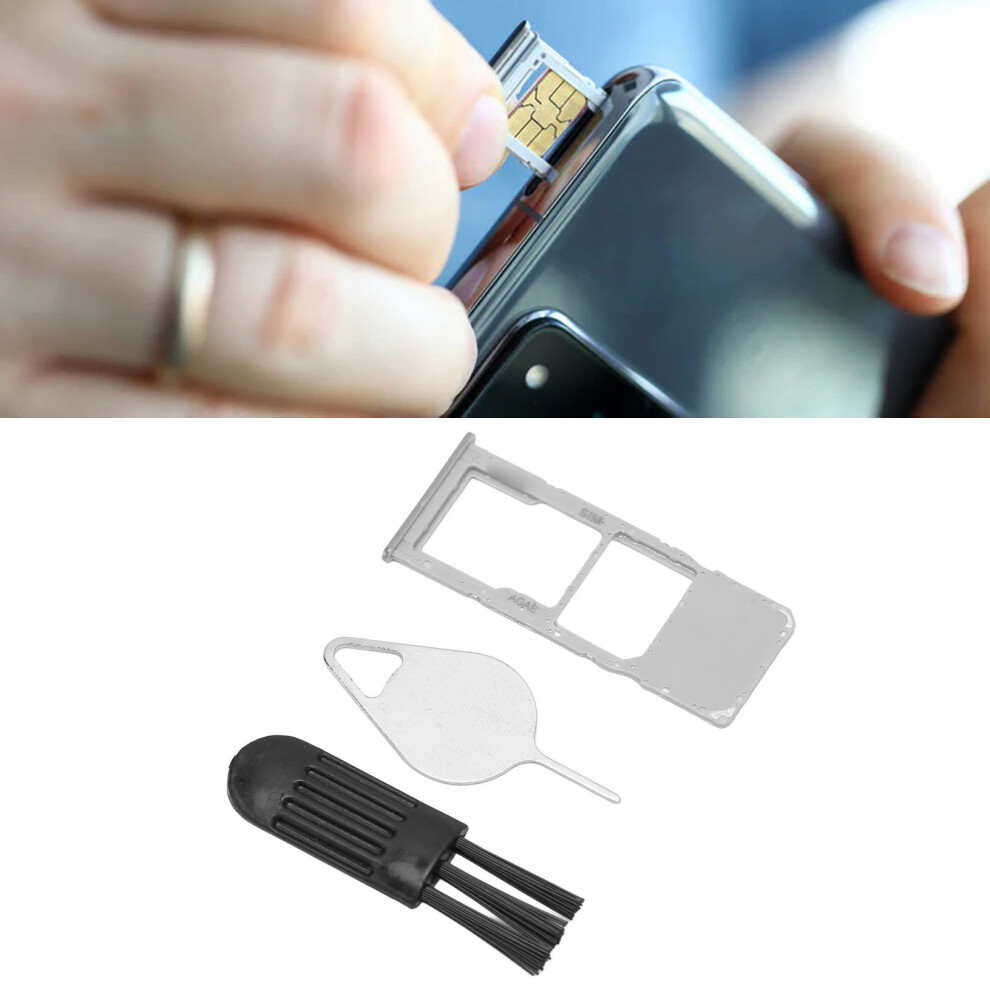 Sim Card Tray Holder For Galaxy A51 A515u With Eject Pin Silver 8721382767603