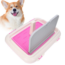 Pet Potty Tray for Dogs & Cats: Indoor Toilet with Pink Fence