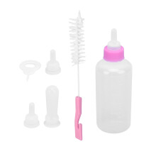Futternippel für junge Kätzchen und Welpen – Silikonnippel, pink, 150 ml