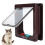 Small Plastic Cat Flip Door, Brown, Secure Pet Flap Gate 9