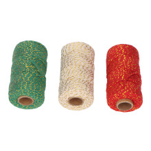 3 Rollen Weihnachtsschnur, 2 mm Durchmesser, je