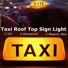 Lampada di segnalazione per taxi a LED con misuratore magnetico impermeabile da 12 V - Giallo