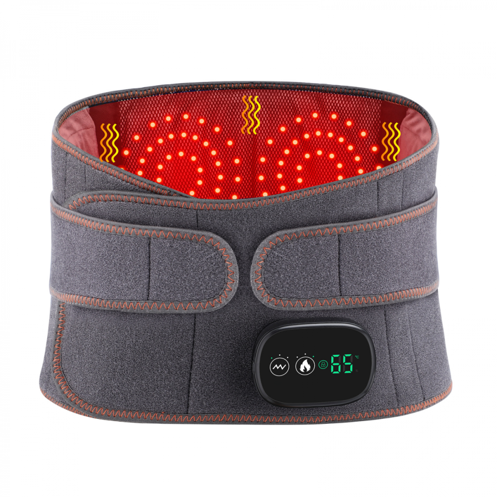 2025 Electric Infrared Heating Belt Red Light Hot Compress Waist Massager Lumbar Back Support Brace Vibration Massage Pain Relief Gift