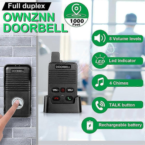 Ασύρματο φωνητικό διπλής όψης θυροτηλέφωνο, οικιακός ήχος με επαναφορτιζόμενη μπ 1