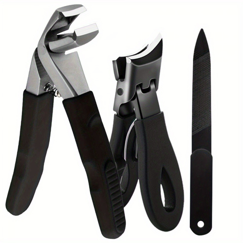 3PCS Professional Nail Clipper Set â Heavy Duty Stainless Steel Toenail Clippers for Thick Nails