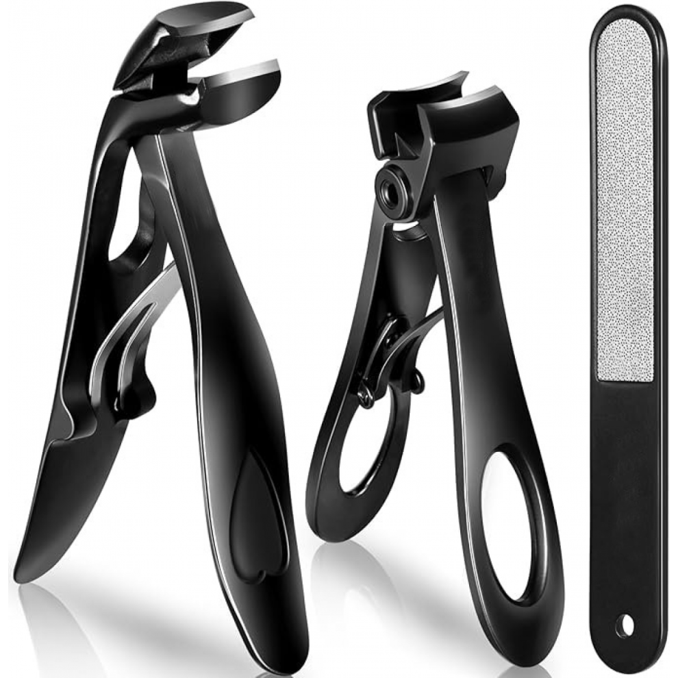 3PCS Professional Nail Clipper Set â Heavy Duty Stainless Steel Toenail Clippers for Thick Nails