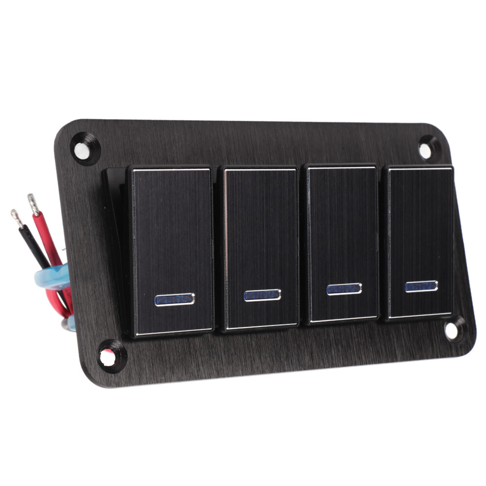 Waterproof 4 Gang Rocker Switch Panel 3 Pin On Off Prewired For Automotive Use 9451381031052