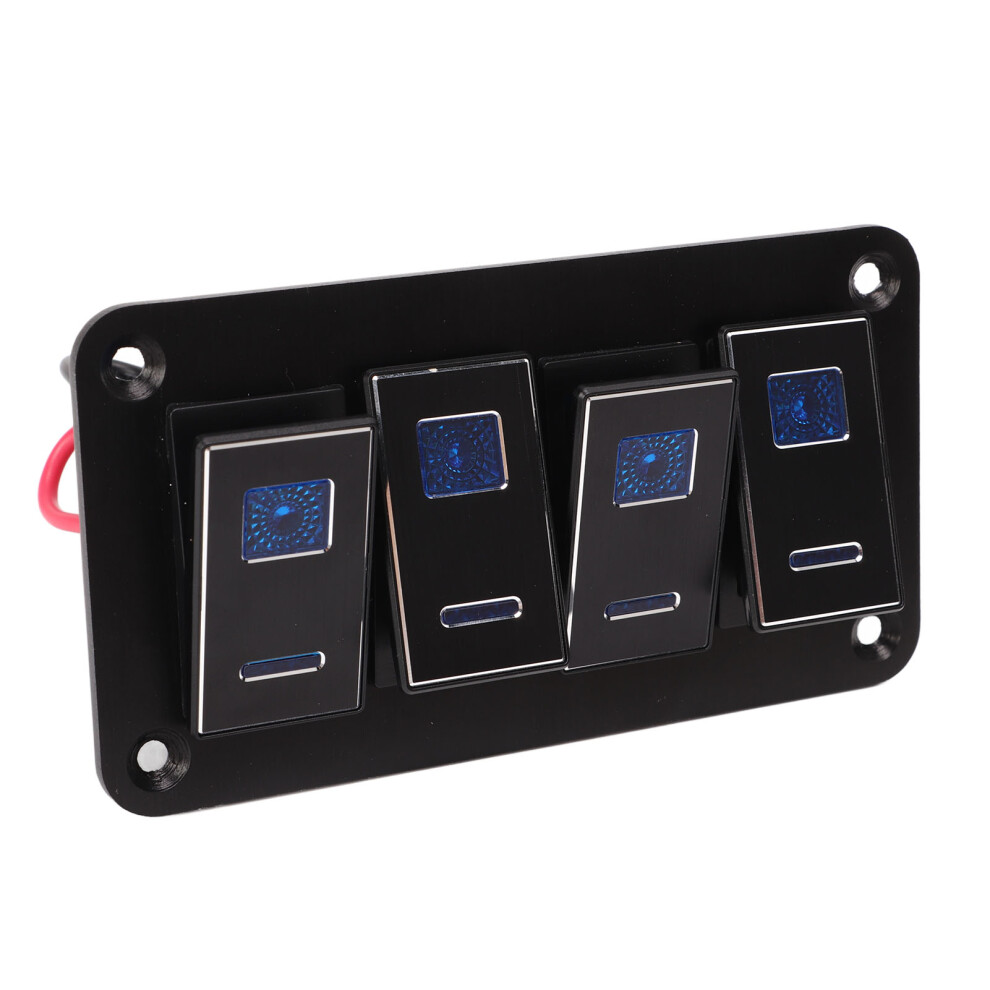 Aluminum Alloy 12Vâ24V Dc 20A On/Off Rocker Switch Panel With Backlight Blue 3091372353204