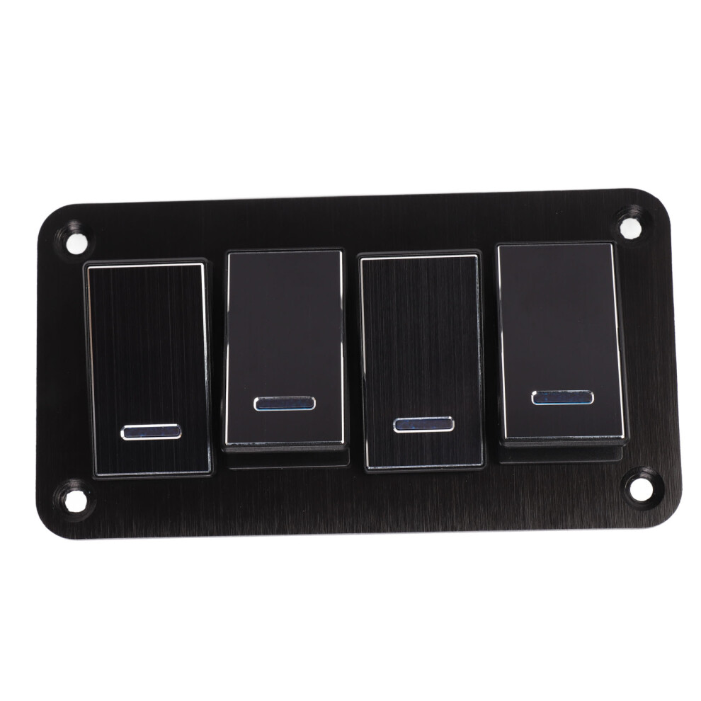 Waterproof 4 Gang Rocker Switch Panel 3 Pin On/Off Prewired For Automotive Use 7901372353844