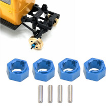 RC Car 7mm Aluminum Alloy Hex Wheel Hubs for FMS FCX24 1/24 Scale Blue Colour