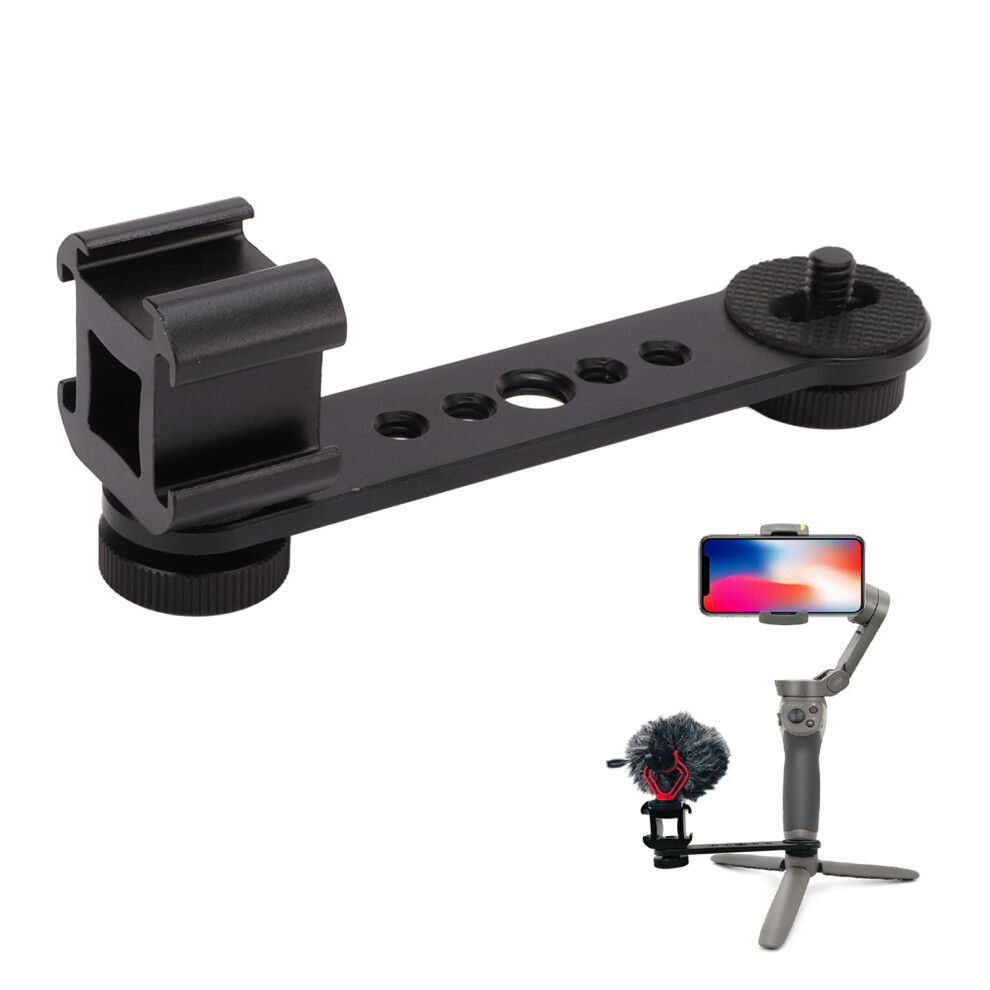 3 In 1 Aluminium Alloy Cold Shoe Adapter For Tripod Monopod Black 8461375395559