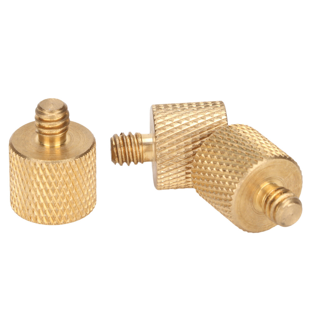 3Pcs Copper 1/4In Male To 3/8In Female Screw Adapter For Camera Tripods 9451375302250