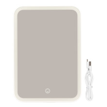 Vanity Mirror With Touch Screen Control, Ideal For Travel Featuring Rechargeable Battery, Adjustable Angles And Dimmable Lighting, Your Perfect
