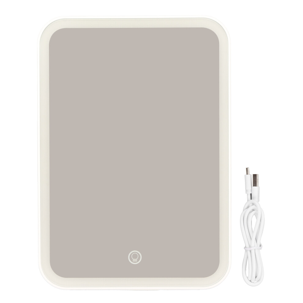 Compact Touch Screen Vanity Mirror, Perfect For Travel With Rechargeable Battery, Adjustable Angles And Dimmable Lighting, Your Ideal Makeup Partner