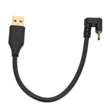 Rättvinklad USB-kabel Snabbladdningskabel för datasynkronisering Guldpläterad kontakt U-formad design Hållbar och korrosionsbeständig Lätt och