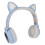 Ακουστικά LED με αυτιά γάτας για παιδιά, πτυσσόμενα, ασύρματα Bluetooth με μικρόφωνο, 3