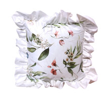 Dutch Velvets Cushion Cover With Ruffled Trim And Nordic-5