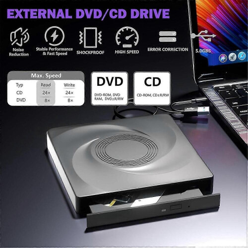 Εξωτερική μονάδα εγγραφής CD/DVD, συσκευή αναπαραγωγής CD ROM DVD Φορητή συσκευή ανά 1