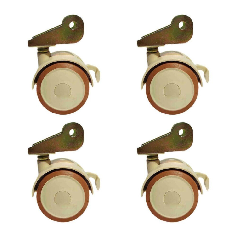 4Pcs Swivel Caster Wheels With U Bracket, Mute Moving Swivel Wheel With Brake 8472608263378