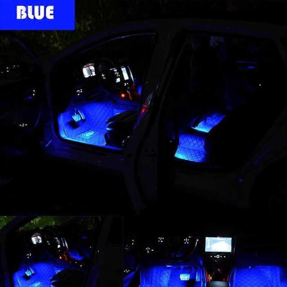 24 Led Car Interior Ambient Foot With Usb Auto Rgb Atmosphere Decorative Lamps Foot Strip Kit Accessories Light 8472608264085