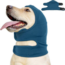 Copriorecchie calmanti per cani con cappuccio per alleviare l'ansia, fascia regolabile antirumore per fuochi d'artificio, toelettatura, visi