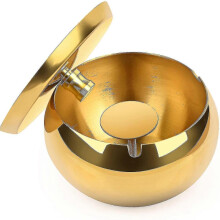 Ashtray, Large Xxl Outdoor Ashtray, Ultra Resistant Ashtray, Gold