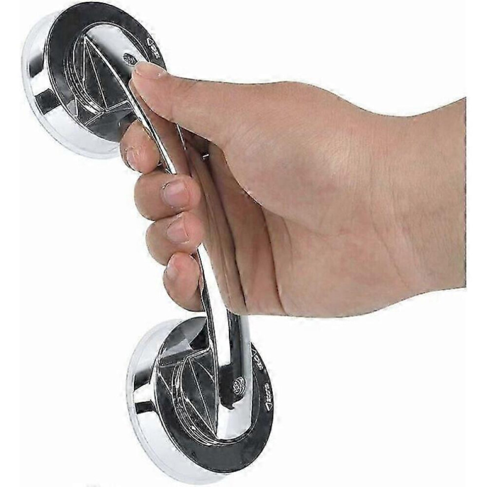 Silver Suction Cup Armrests, Suction Cup Door Handle For Elderly (Strong Suction Cup Armrest (Medium Armrest)