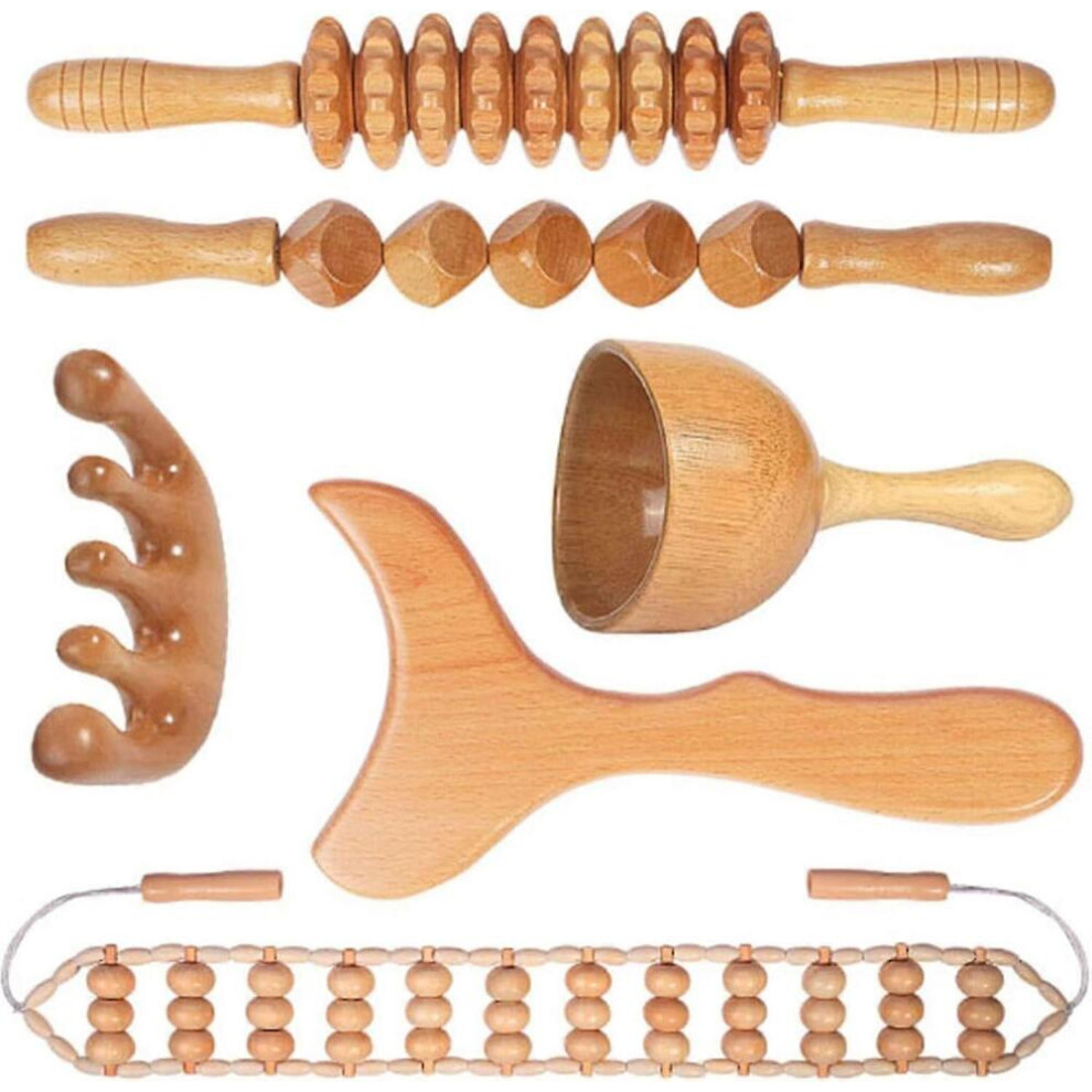Wood Therapy Massage Tools Maderoterapia Kit Body Sculpting Tools for Lymphatic Drainage and Anti-Cellulite .Wood Massager Roll