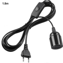 3PCS EU Plug 1.8m Power Cord Cables E27 Lamp Base Holder With Switch Wire EU Plug For Pendant Led Bulbs Home Hang Lamp Fixture Suspension So
