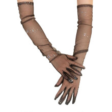 Transparente Ellbogenhandschuhe, Nachtclubhandschuhe, lange, durchsichtige Handschuhe, Hochzeitsparty-Kostümhandschuhe, Damen-Bühnenarmschut