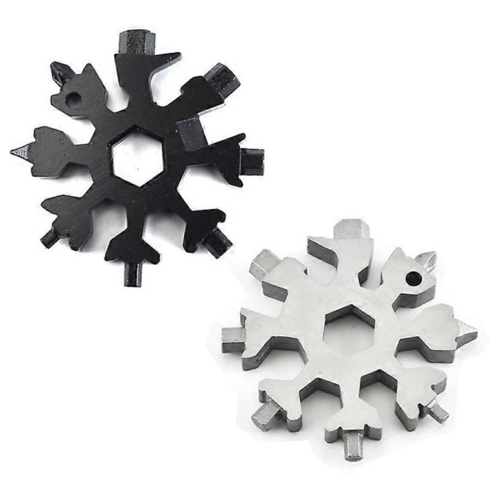 2Pack 18-In-1 Snowflake Multi Tool, Bottle Opener/Flat Phillips Screwdriver Kit/Wrench, Stocking Stuffers For Men(Standard-Stainless Steel) 8472608227257