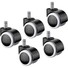 5 Stück Bürostuhlrollen, universell für Hartböden, Ersatzrollen für Bürostühle, 10 x 22 mm